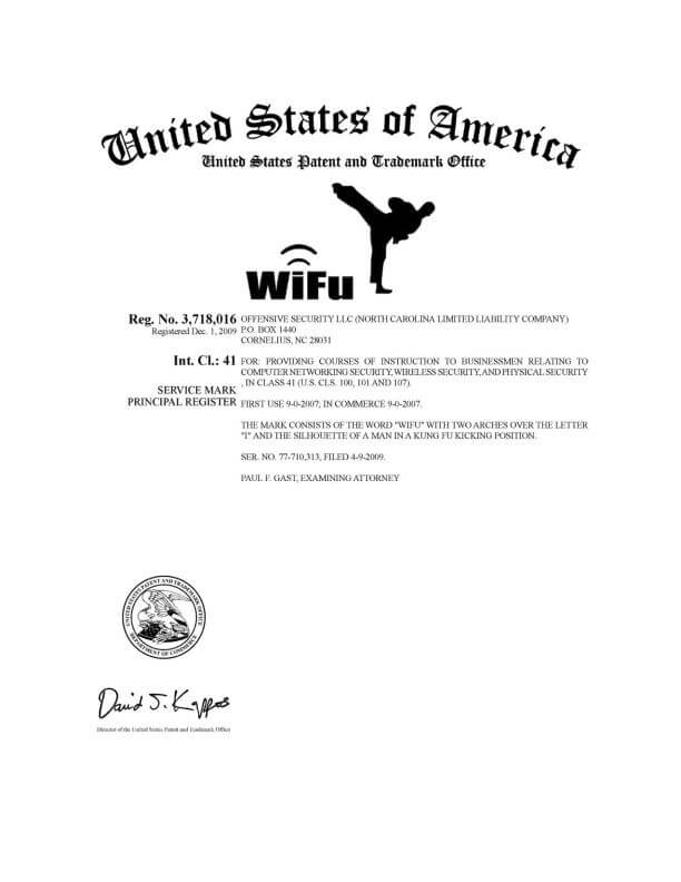 Trademark Application for WiFu Cornelius filed by Trademark Lawyer having office in Philadelphia Allowed Registration