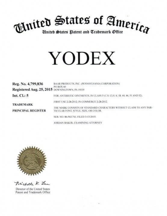 Trademark Application for YODEX Downingtown filed by Trademark Attorney near Philadelphia Granted
