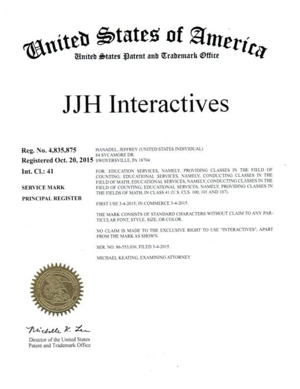  Trademark Application for JJH Interactives filed by Trademark Lawyer Malvern Allowed Registration by USPTO