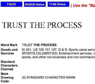 TTP TRUST THE PROCESS - Bonner, Miara Trademark Registration