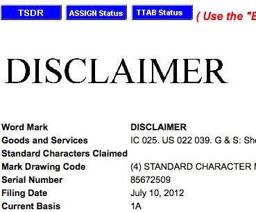 what is a trademark disclaimer