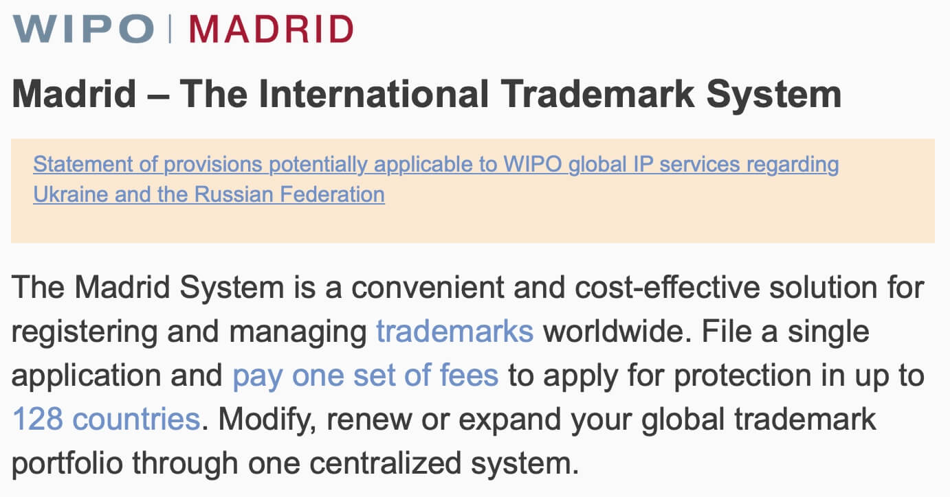 International Trademark Madrid Protocol